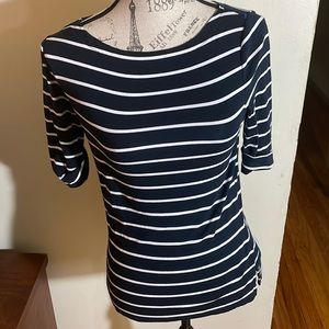 Ralph Lauren Black Label Striped Stretchy Top